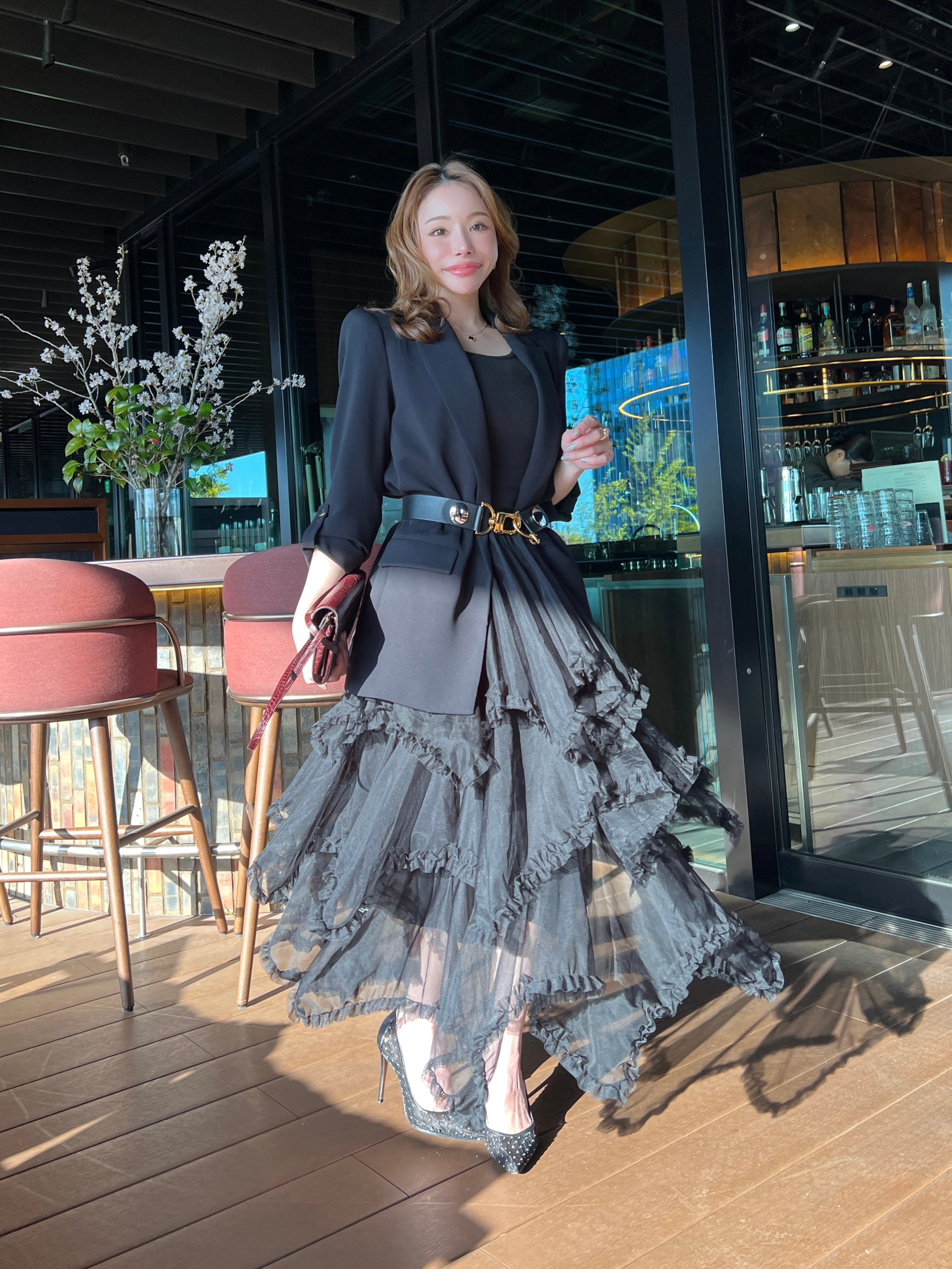 新品　ロージーモンスター　gradation tulle airy skirt Airy Volume Tulle Skirt／Black – Bellfia f.c.d
