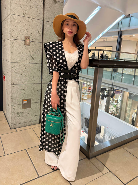 Asymmetric Dot Flare Robe／送料無料