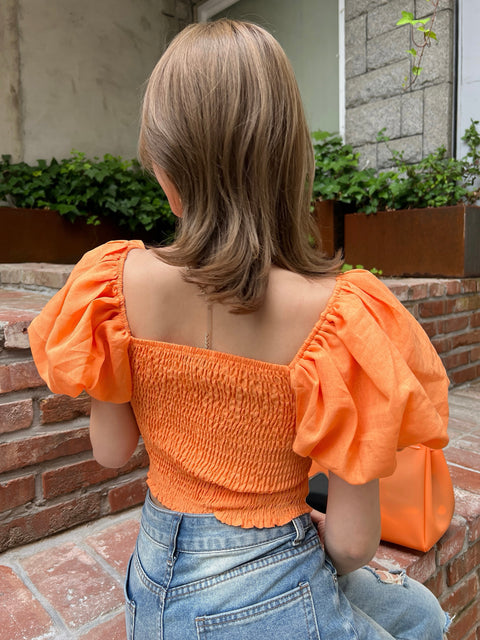Volume Puff Tops／Orange