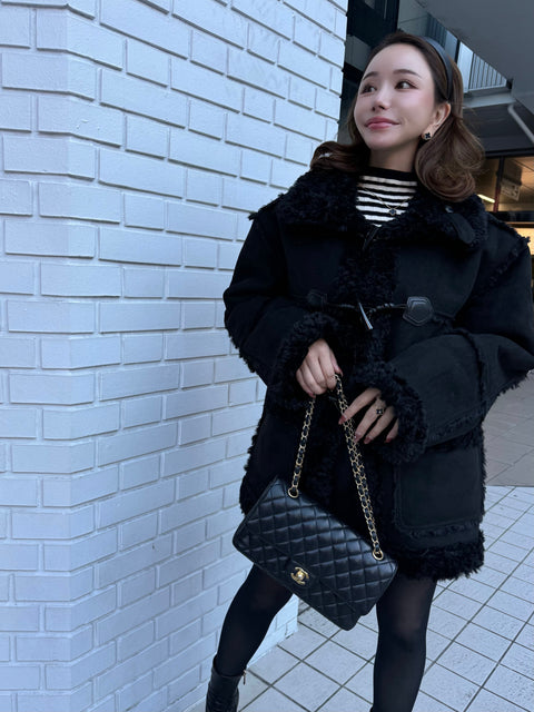 2way リバーシブルムートンコート(Black)