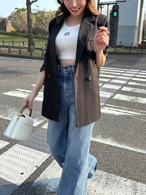 ジャケット＆プリーツショートパンツset/black
