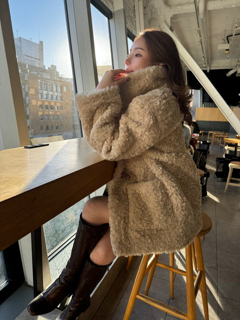 2way リバーシブルムートンコート(Brown)