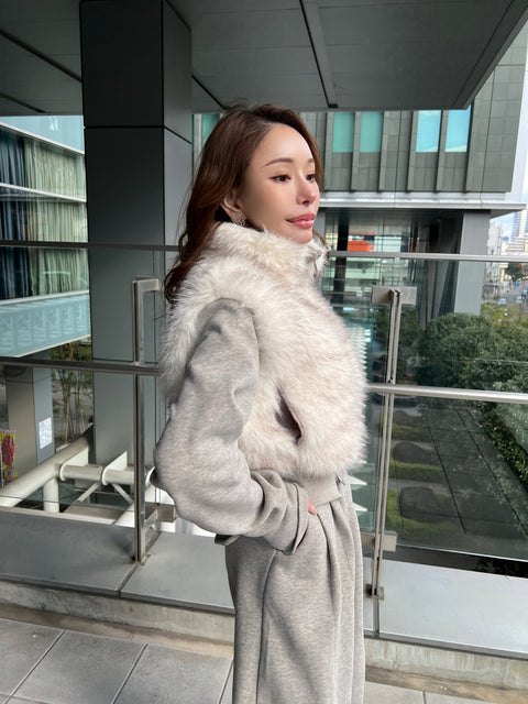 Fur Vest & Wide Pants Set-Up