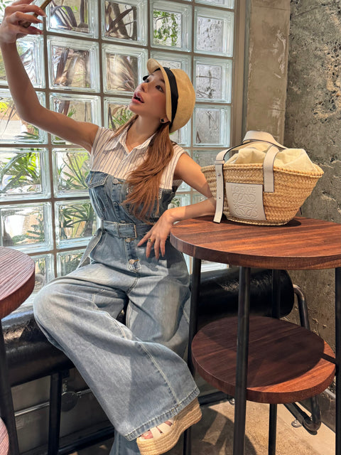 High-Waisted Summer Denim All-in-One
