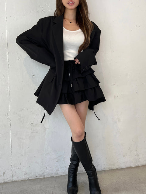 Tiered Frill Mini Skirt(インナーパンツ付き)／Setupで購入の場合は900円OFF➞￥16,000