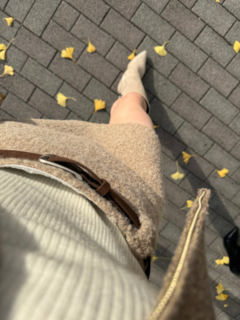 Teddy Mini Skirt(ベルトset)beige／S・Mご予約受付中