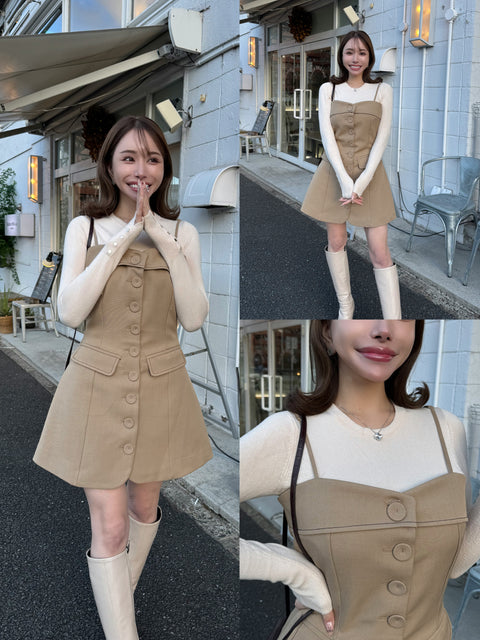 Shaped onepiece(Beige)