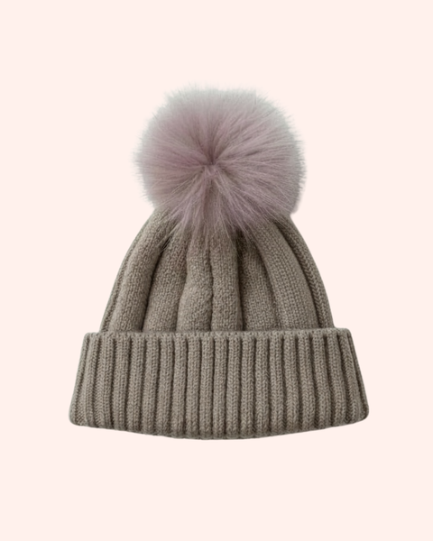 Fur Pom Knit Beanie