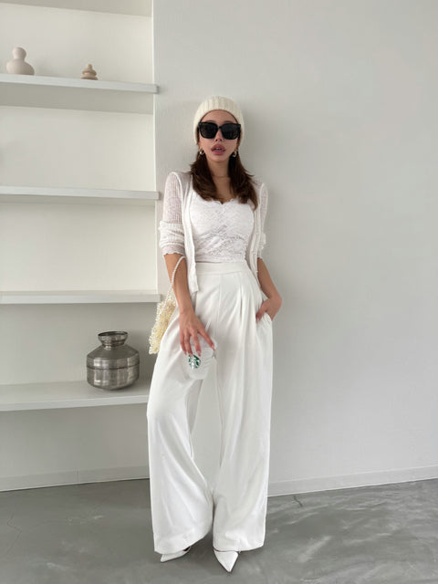 Lace Camisole & Cardigan／white