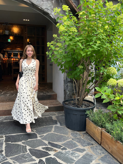 Dot Holter Long Dress／White