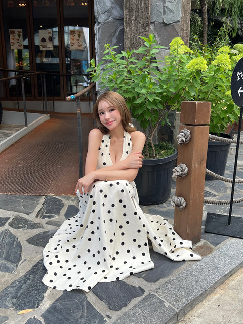Dot Holter Long Dress／White