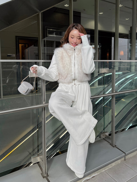 Fur Vest & Wide Pants Set-Up