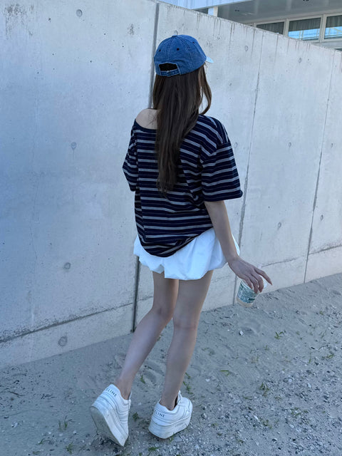 Airy Balloon Skort／white・black