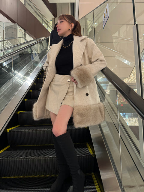 Bigfur Pコート(Ivory)