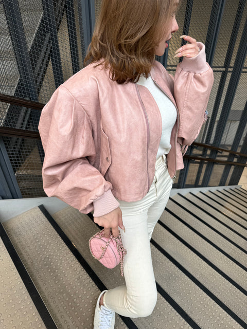 ライダースジャケット Pinkbeige