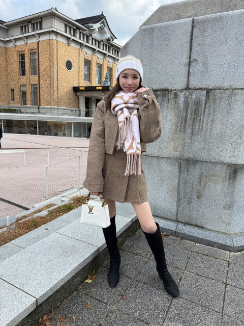 プリーツスカートセットアップ(Lightbrown)