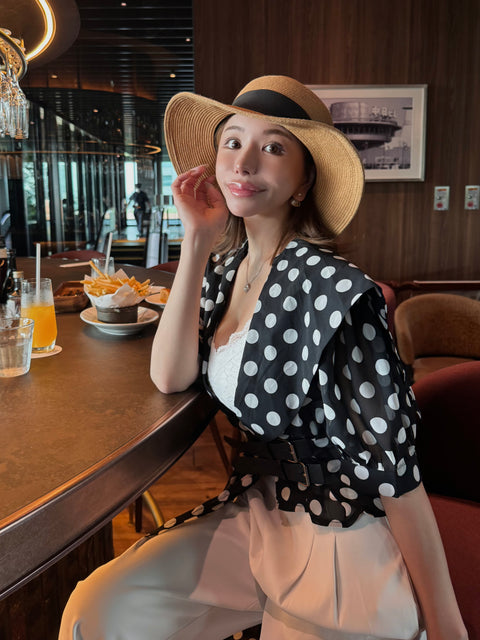 Asymmetric Dot Flare Robe／送料無料