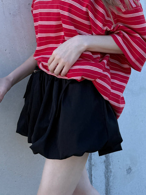 Airy Balloon Skort／white・black