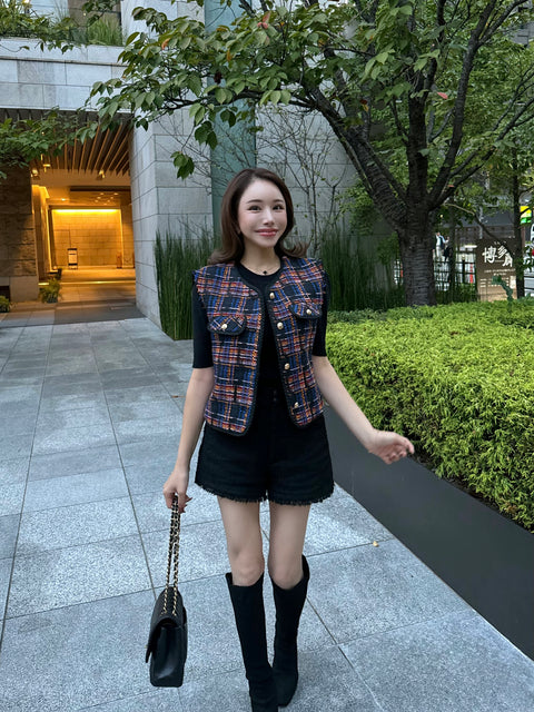Autumn tweed vest