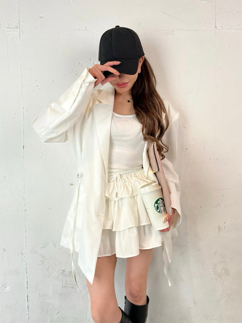 Tiered Frill Mini Skirt(インナーパンツ付き)／Setupで購入の場合は900円OFF➞￥16,000