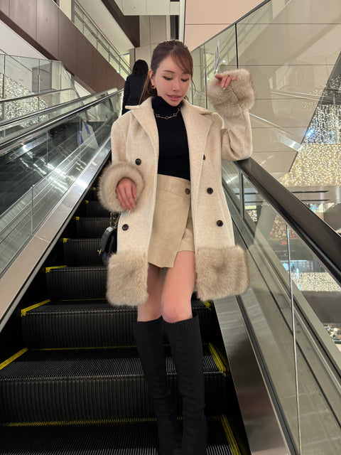 Bigfur Pコート(Ivory)