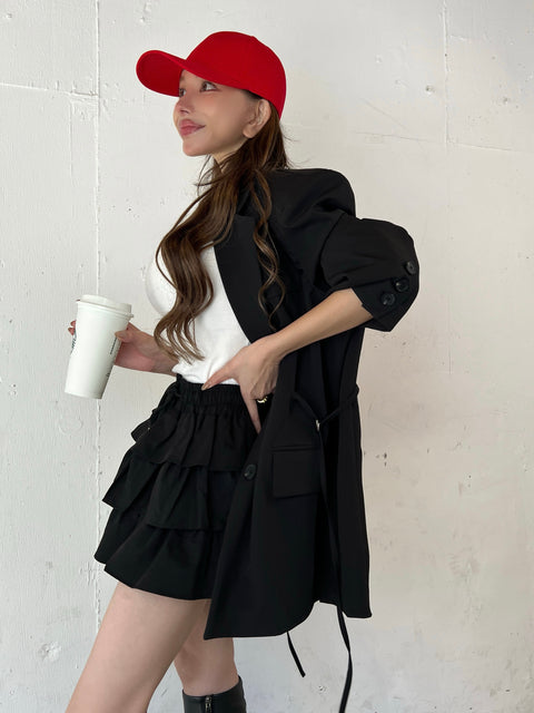 Tiered Frill Mini Skirt(インナーパンツ付き)／Setupで購入の場合は900円OFF➞￥16,000