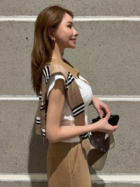 Border shawl Polo 3Set／brown (送料無料)