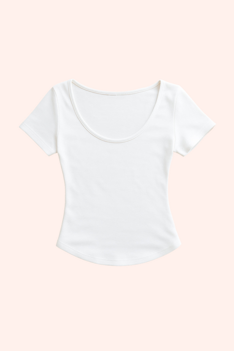 美シルエットTシャツ/White