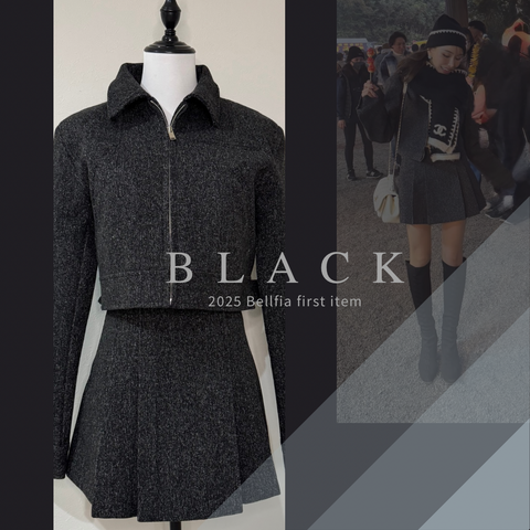 プリーツスカートセットアップ(Black)