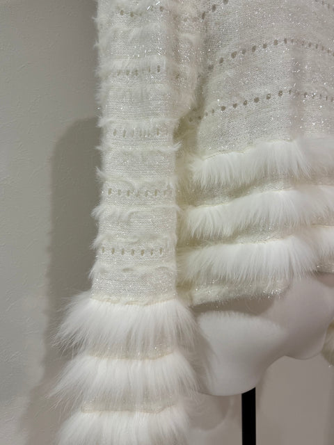 Fur×Glitter カーディガン(White)