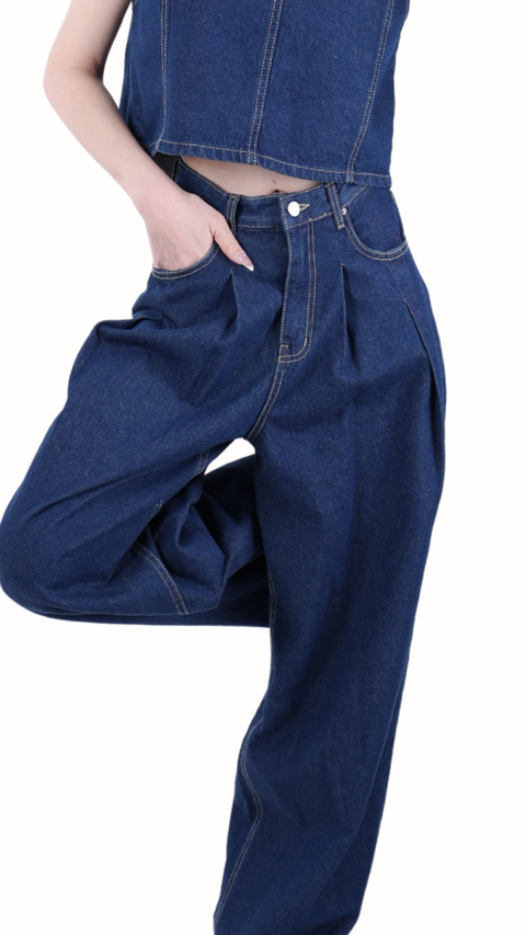 Pintuck wide pants
