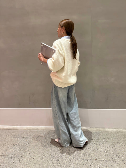 Curvy Wide Denim／LightBlue、White 再販売ご予約受付中