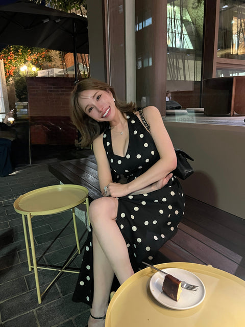 Dot Holter Long Dress／Black
