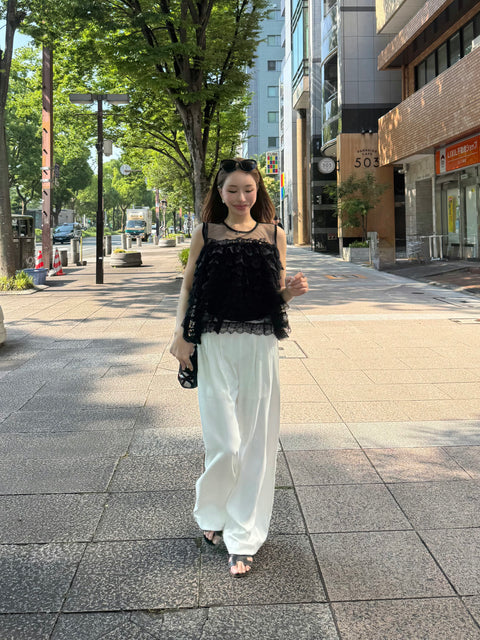 White bustier＆pants set／送料無料