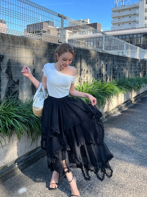 カップ付きOne shoulder T-shirt