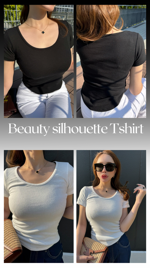 美シルエットTシャツ/Black