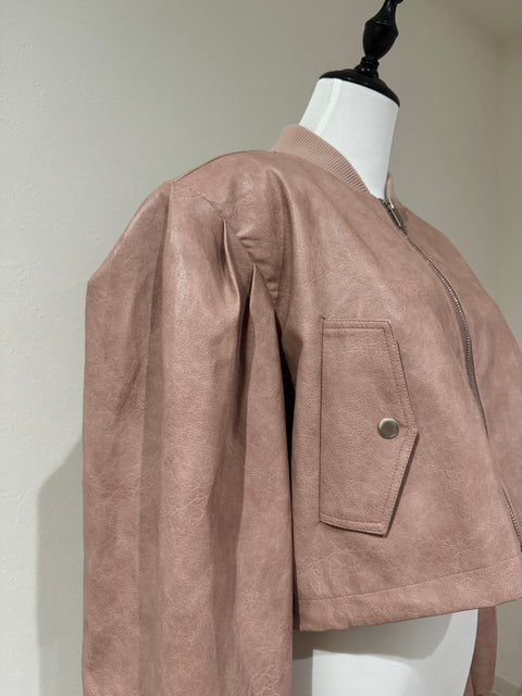 ライダースジャケット Pinkbeige