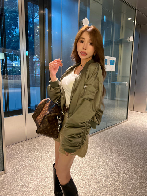 Gathered Sleeve Cropped MA-1 ／再販売ご注文受付中