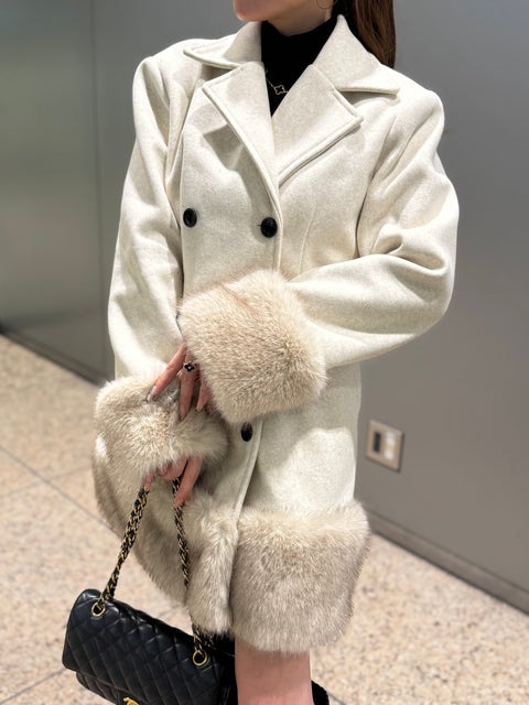 Bigfur Pコート(Ivory)