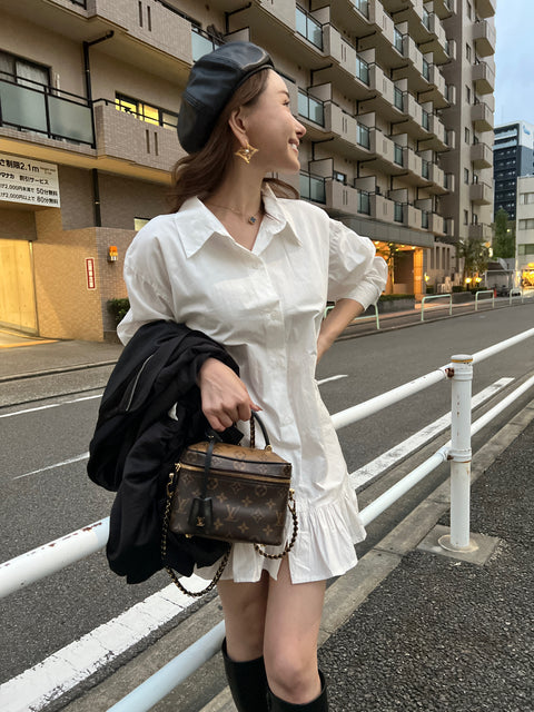 Frill Hem Shirt Onepiece／再販売ご注文受付中