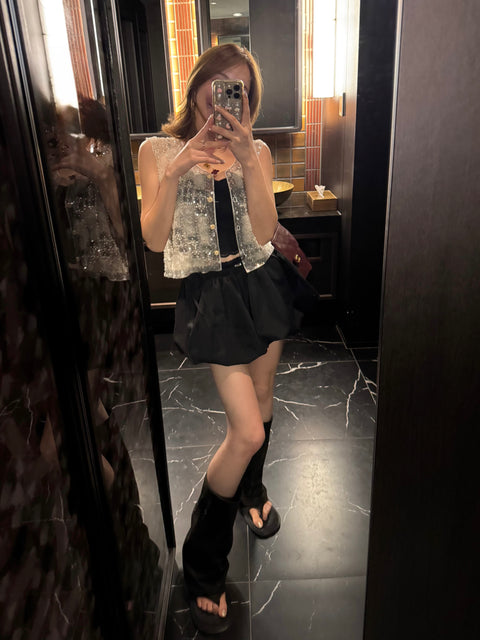 Drape Sandal Boots／Black(只今ご予約受付中)