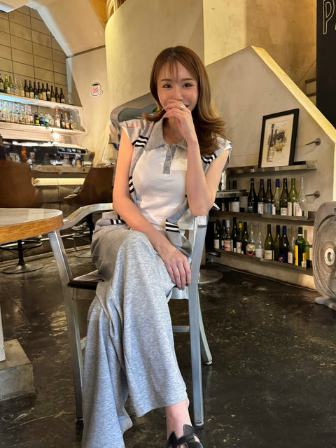 Border shawl Polo 3Set／gray (送料無料)
