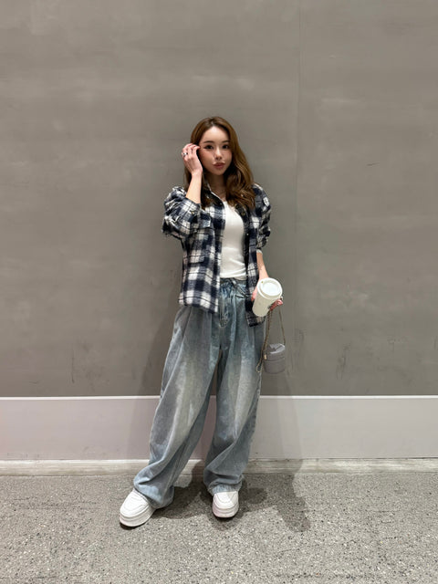 Oversized Check Shirt／送料無料