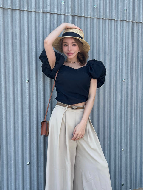 Volume Puff Tops／Black