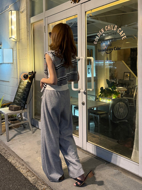Border shawl Polo 3Set／gray (送料無料)