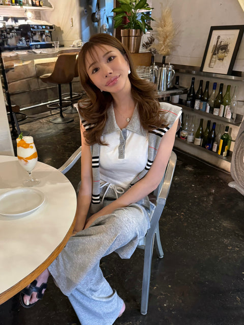 Border shawl Polo 3Set／gray (送料無料)