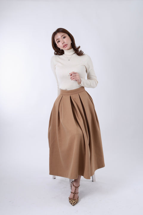 Longタックスカート(Camel)