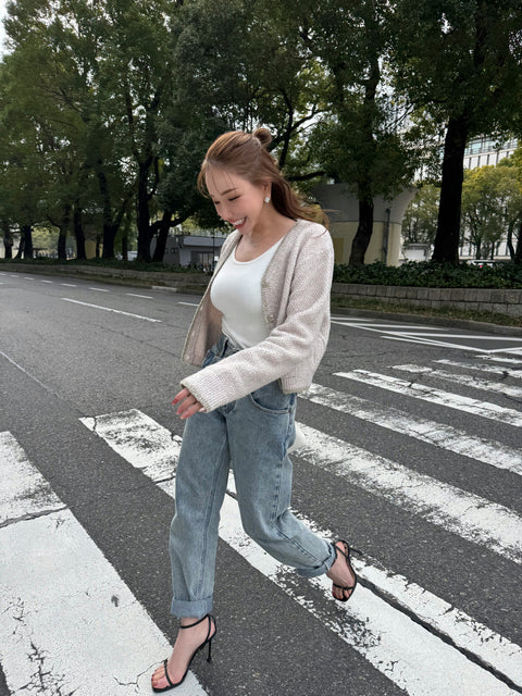 メタリックスパンコールカーディガン