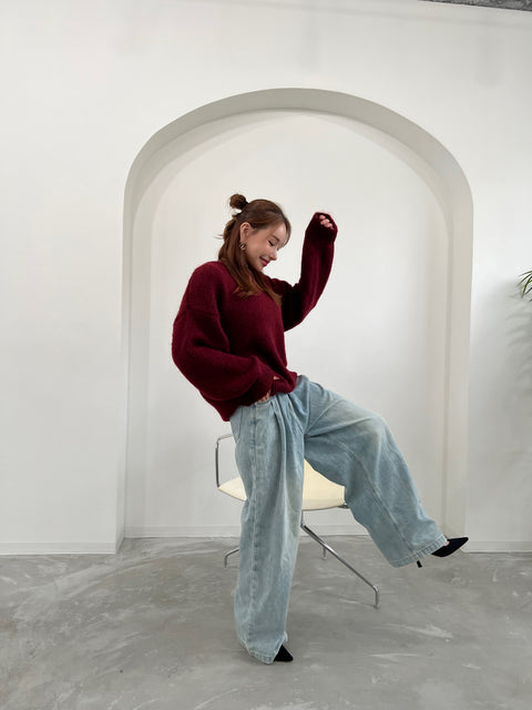 Curvy Wide Denim／LightBlue、White 再販売ご予約受付中