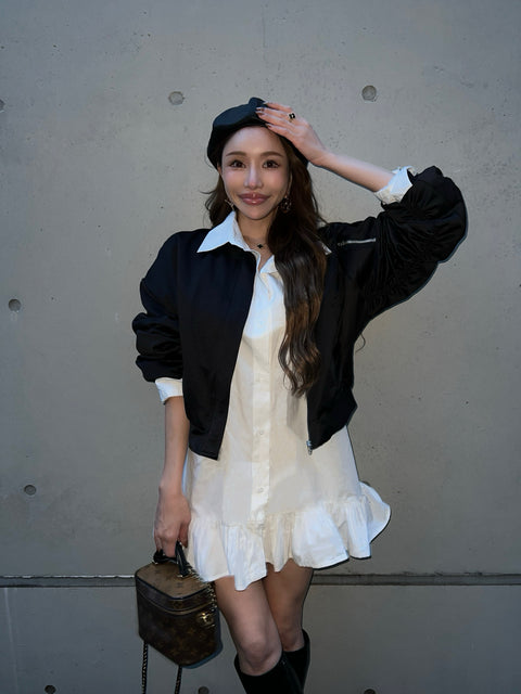 Frill Hem Shirt Onepiece／再販売ご注文受付中